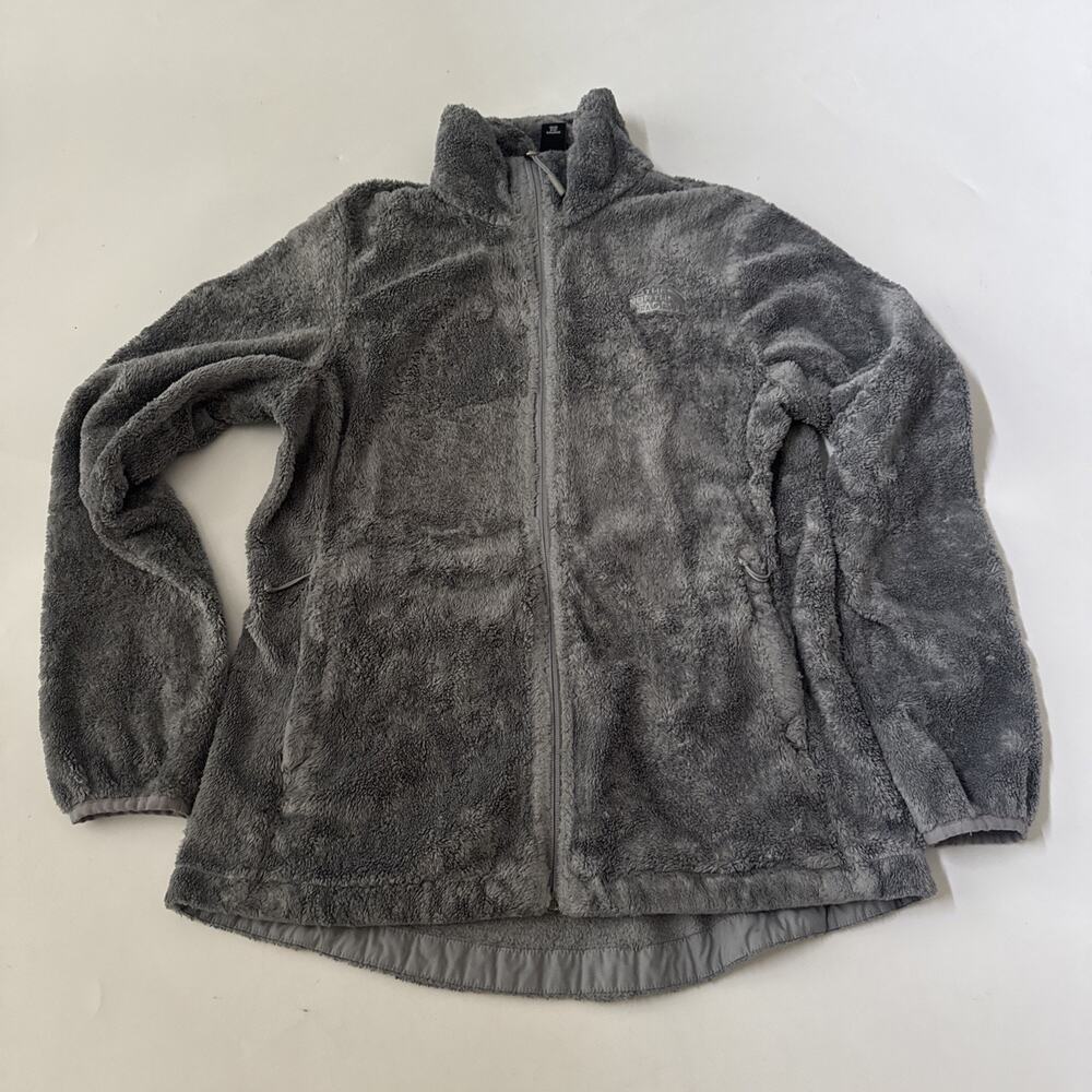 The North Face Jacket Womens Medium Gray Plush Sherpa EUC Full Zipper